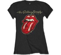 The Rolling Stones Maglietta Plastered Tongue Womens Black S