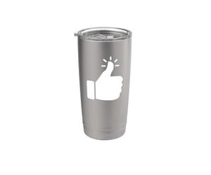 Abbigliamento simpatico con pollice in su, divertente e carino come un bottone Bicchiere termico in acciaio inox doppia parete