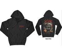 Abbigliamento Slayer: Zipped Etched Skull (Back Print) (Felpa Con Cappuccio Unis