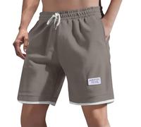 Abbigliamento sportivo casual da uomo a nido d'ape con coulisse elastico in vita stile coreano pantaloncini alla moda leggeri estivi da spiaggia pantaloncini da jogging, Grigio, 4XL