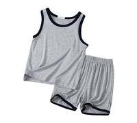 Abbigliamento Sportivo per Bambini,Body Estiva Neonato Set di Magliette Tessuto Traspirante Cotone e Lino Maglietta Pantaloncini Design Regalo Festivo Taglie da 6 a 14 Anni