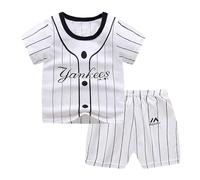 Abbigliamento Sportivo per Bambini Coordinato Estivo Tuta Neonata Estiva Outfit Neonato Bimbo Completini e Coordinati Gentiluomo Camicia Quadri Manica Corta Stampa Righe Estive Ragazzi 1-4 Anni