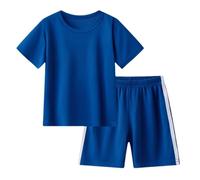Abbigliamento Sportivo per Bambini Coordinato Estivo Tuta Neonata Unisex+Pantaloncini Bimbo Completini e Coordinati Gentiluomo Set Spiaggia con Bretelle Short Elastici Vita Alta Taglie da 6 a 14 Anni