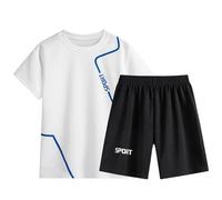 Abbigliamento Sportivo per Bambini,Tinta Unita Set Estiva Outfit Neonato Completo Bambino Estate T-Shirt Maniche Corte Ricamate Festa Casual Conforto garantito Tutto Il Giorno