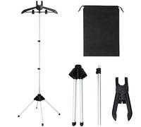 Abbigliamento Steamer Stand, Garment Ironing Holder, Foldable Frame with Storage Bag and 14 Inches Base, Steam Ironing Aid for Travel, Dorm, Apartment, Hotel, Rv, Men, Women, Adulti, Home Gray