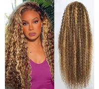 abbildung Parrucca frontale in pizzo Ombre da 30 pollici per capelli umani 13x6 HD biondo miele 4/27 parrucche frontali in pizzo a onde profonde parrucche senza colla per capelli umani