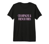 Abbinamento Cibo-Vino con Champagne e Patatine Fritte Maglietta Premium