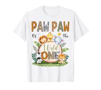 Abbinamento per Il Primo Compleanno di Paw Paw of The Wild One Safari Jungle Maglietta