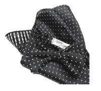 ABBINATA CRAVATTA A FARFALLA annodata SETA POCHETTE PAPILLON blu pois bianco