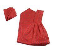 Abbinata seta ascot uomo rosso cash col completo a pochette taschino fazzoletto