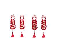 Abbinatore per porte per matrimoni a 2 paia, decorazione di matrimoni in stile doppia felicità cinese per soggiorno camera da letto rosso