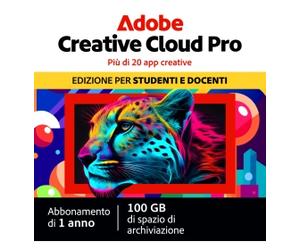 Abbonamento individuale ad Adobe Creative Cloud | Edizione per studenti e insegnanti | 2 Installazioni | 1 Anno
