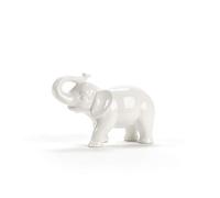 Abbott Collection Statuetta in Ceramica a Forma di Elefante, Colore: Bianco (Piccolo)