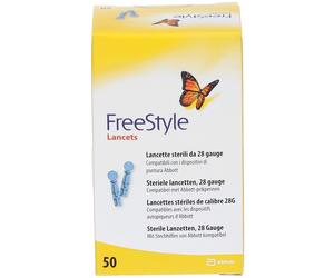 Abbott FreeStyle 28G - Lancette pungidito sterili, 50 lancette