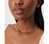 Abbott Lyon - Collarino spesso in acciaio inossidabile resistente all'acqua placcato oro 18 k con iniziale "A" No Size