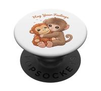 Abbraccia i tuoi sentimenti, scimmietta carina PopSockets PopGrip Adesivo