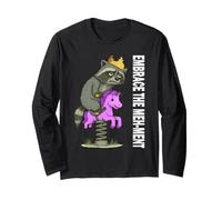 Abbraccia Il Raccoon Meh -Ment Divertente sopraffatto Maglia a Manica