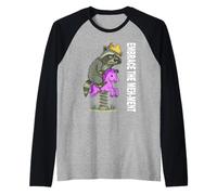 Abbraccia Il Raccoon Meh -Ment Divertente sopraffatto Maglia con Maniche Raglan