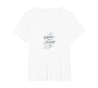 Abbraccia Il Tuo Viaggio: Avventura ispiratrice in Montagna Maglietta, Donna Plus-Size, Bianco, 6X