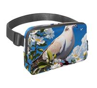 Abbraccia l'avventura con la nostra borsa a tracolla, perfetta per viaggi, corsa e attività all'aperto, colomba e fiore carini, Multicolore#07, 1.5x9.0x5.9in/4x23x15cm