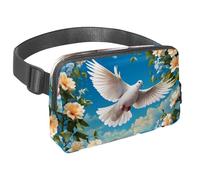 Abbraccia l'avventura con la nostra borsa a tracolla, perfetta per viaggi, corsa e attività all'aperto, colomba e fiore carini, Multicolore#05, 1.5x9.0x5.9in/4x23x15cm