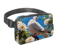 Abbraccia l'avventura con la nostra borsa a tracolla, perfetta per viaggi, corsa e attività all'aperto, colomba e fiore carini, Multicolore#06, 1.5x9.0x5.9in/4x23x15cm
