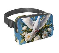 Abbraccia l'avventura con la nostra borsa a tracolla, perfetta per viaggi, corsa e attività all'aperto, colomba e fiore carini, Multicolore#04, 1.5x9.0x5.9in/4x23x15cm