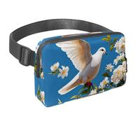 Abbraccia l'avventura con la nostra borsa a tracolla, perfetta per viaggi, corsa e attività all'aperto, colomba e fiore carini, Multicolore#02, 1.5x9.0x5.9in/4x23x15cm