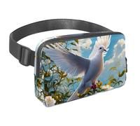 Abbraccia l'avventura con la nostra borsa a tracolla, perfetta per viaggi, corsa e attività all'aperto, colomba e fiore carini, Multicolore#03, 1.5x9.0x5.9in/4x23x15cm