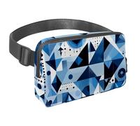 Abbraccia l'avventura con la nostra borsa a tracolla, perfetta per viaggi, corsa e attività all'aperto, geometrico astratto blu, Multicolore#02, 1.5x9.0x5.9in/4x23x15cm