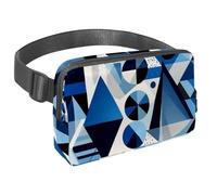 Abbraccia l'avventura con la nostra borsa a tracolla, perfetta per viaggi, corsa e attività all'aperto, geometrico astratto blu, Multicolore#03, 1.5x9.0x5.9in/4x23x15cm