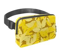 Abbraccia l'avventura con la nostra borsa a tracolla, perfetta per viaggi, corsa e attività all'aperto, motivo foglie gialle, Multicolore#02, 1.5x9.0x5.9in/4x23x15cm