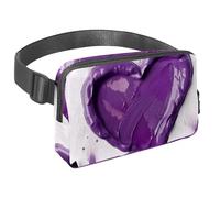 Abbraccia l'avventura con la nostra borsa a tracolla, perfetta per viaggi, corsa e attività all'aperto, motivo a cuore viola, Multicolore#08, 1.5x9.0x5.9in/4x23x15cm