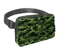 Abbraccia l'avventura con la nostra borsa a tracolla, perfetta per viaggi, corsa e attività all'aperto, motivo mimetico verde, Multicolore#01, 1.5x9.0x5.9in/4x23x15cm