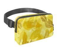 Abbraccia l'avventura con la nostra borsa a tracolla, perfetta per viaggi, corsa e attività all'aperto, motivo foglie gialle, Multicolore#04, 1.5x9.0x5.9in/4x23x15cm