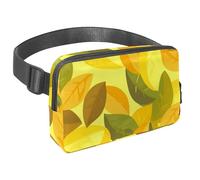 Abbraccia l'avventura con la nostra borsa a tracolla, perfetta per viaggi, corsa e attività all'aperto, motivo foglie gialle, Multicolore#01, 1.5x9.0x5.9in/4x23x15cm