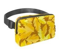 Abbraccia l'avventura con la nostra borsa a tracolla, perfetta per viaggi, corsa e attività all'aperto, motivo foglie gialle, Multicolore#07, 1.5x9.0x5.9in/4x23x15cm