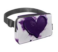 Abbraccia l'avventura con la nostra borsa a tracolla, perfetta per viaggi, corsa e attività all'aperto, motivo a cuore viola, Multicolore#05, 1.5x9.0x5.9in/4x23x15cm