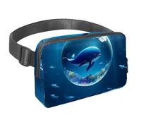 Abbraccia l'avventura con la nostra borsa a tracolla, perfetta per viaggi, corsa e attività all'aperto, sfera di cristallo balena, Multicolore#07, 1.5x9.0x5.9in/4x23x15cm