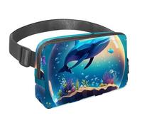 Abbraccia l'avventura con la nostra borsa a tracolla, perfetta per viaggi, corsa e attività all'aperto, sfera di cristallo balena, Multicolore#03, 1.5x9.0x5.9in/4x23x15cm