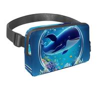 Abbraccia l'avventura con la nostra borsa a tracolla, perfetta per viaggi, corsa e attività all'aperto, sfera di cristallo balena, Multicolore#06, 1.5x9.0x5.9in/4x23x15cm