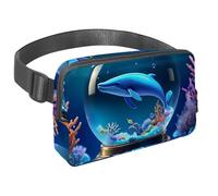 Abbraccia l'avventura con la nostra borsa a tracolla, perfetta per viaggi, corsa e attività all'aperto, sfera di cristallo balena, Multicolore#08, 1.5x9.0x5.9in/4x23x15cm