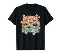 Abbraccia Lo Spettro Groovy Infinity Retro Autism Awareness Maglietta