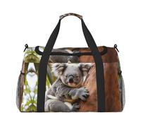 Abbracciare albero koala 1 stampa bagaglio a mano per donne uomini spalla Weekender Crossbody Bag per Yoga Viaggi Must Haves, nero, Taglia unica