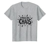 Abbracciare Il Caos: Dichiarazione audace e audace per i Ribelli Maglietta, Bambini, Grigio Melange, 6 Anni