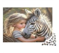 Abbraccio della zebra bambina Puzzle 1000 Pezzi Carta riciclata per adulti Puzzle per adulti Gioco educativo con sfida Ottima idea regalo per la decompressione 70x50cm/1000pcs