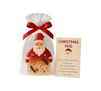 Abbraccio Di Natale - Babbo Natale CAMPIO | Set Di Carte Da Fermo Di Vacanza, Simbo Di Borsa Da Saluto Mini Simpatico, Segno Commovente Con Messaggio Per Amici Familiari Per Bambini Adulti Femminili