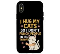 Abbraccio i miei gatti per non dare un pugno alla gola Custodia per iPhone X/XS