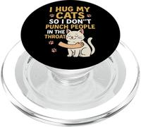 Abbraccio i miei gatti per non dare un pugno alla gola PopSockets PopGrip per MagSafe