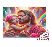 Abbraccio Padre Figlia Puzzle per Adulti Puzzle 1000 Pezzi Materiale Carta Cascata Arcobaleno Relax Concentrazione Interazione Casa Regalo 70x50cm/1000pcs